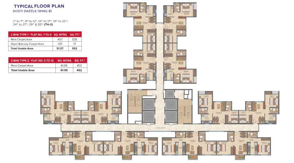 Dosti-Greater-Typical-Floor-Plan